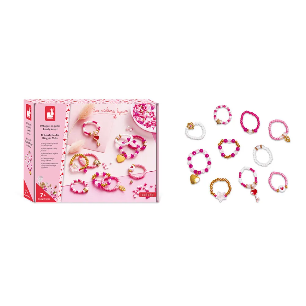 Janod Collection "Les Ateliers Bijoux" & Les Perles*10 Bagues En Perles Lovely A Créer