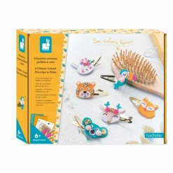 Janod Collection "Les Ateliers Bijoux" & Les Perles*6 Barrettes Animaux Pailletés à Créer