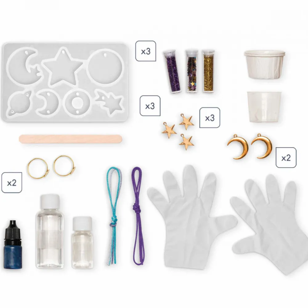 Janod Collection "Les Ateliers Bijoux" & Les Perles*14 Bijoux Résine Galaxy à Créer
