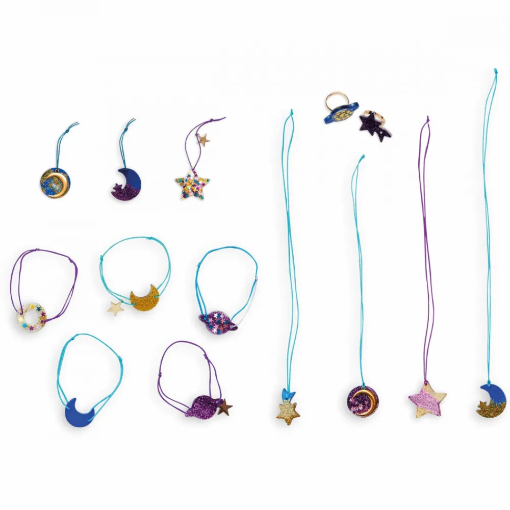 Janod Collection "Les Ateliers Bijoux" & Les Perles*14 Bijoux Résine Galaxy à Créer