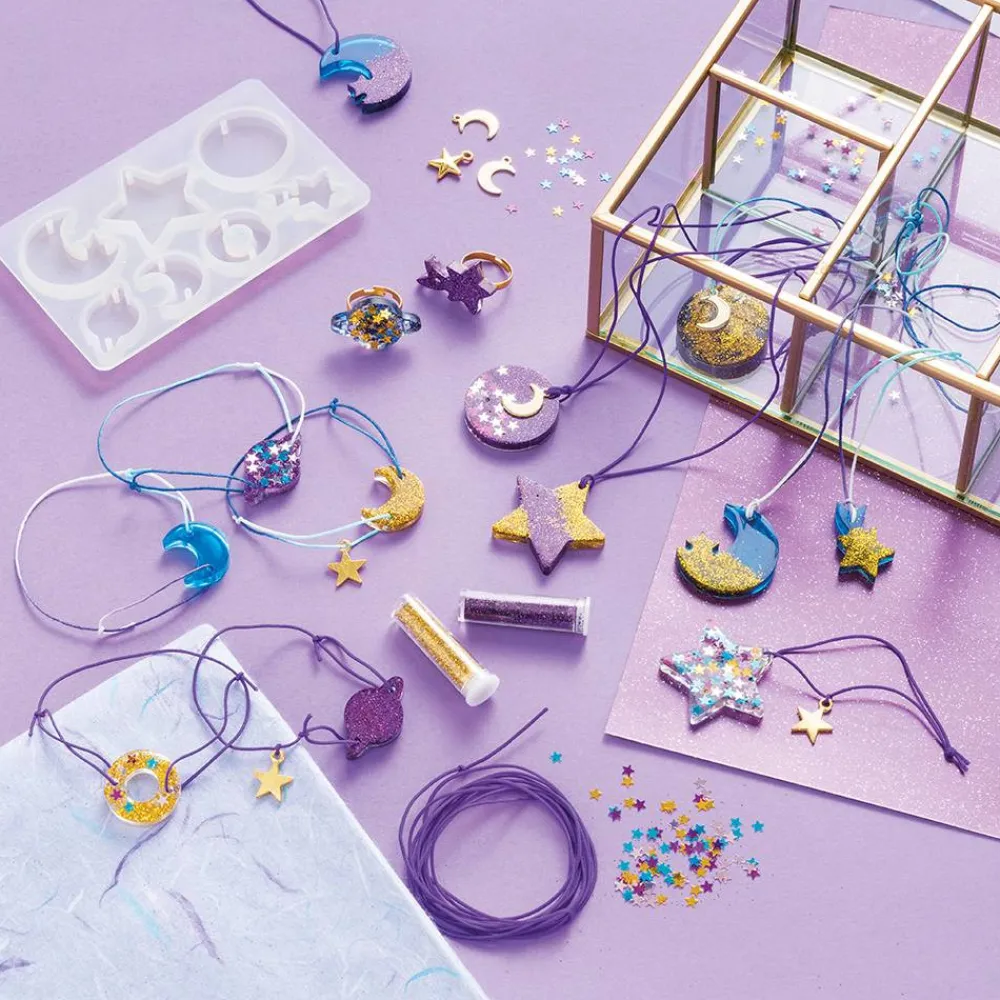 Janod Collection "Les Ateliers Bijoux" & Les Perles*14 Bijoux Résine Galaxy à Créer