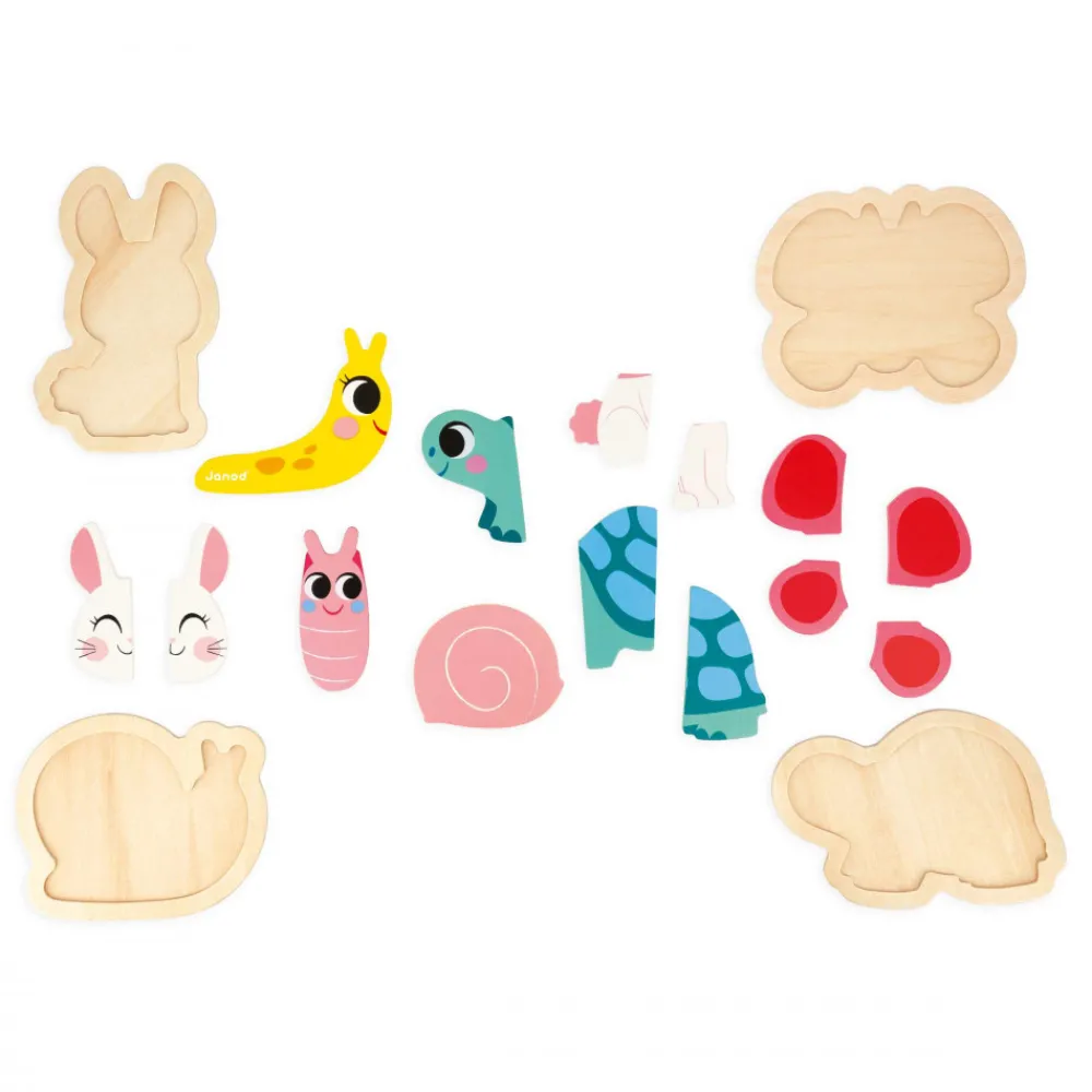 Janod Puzzles En Bois Premier Âge|Puzzles En Bois Premier Âge*4 Puzzles Evolutifs Jardin