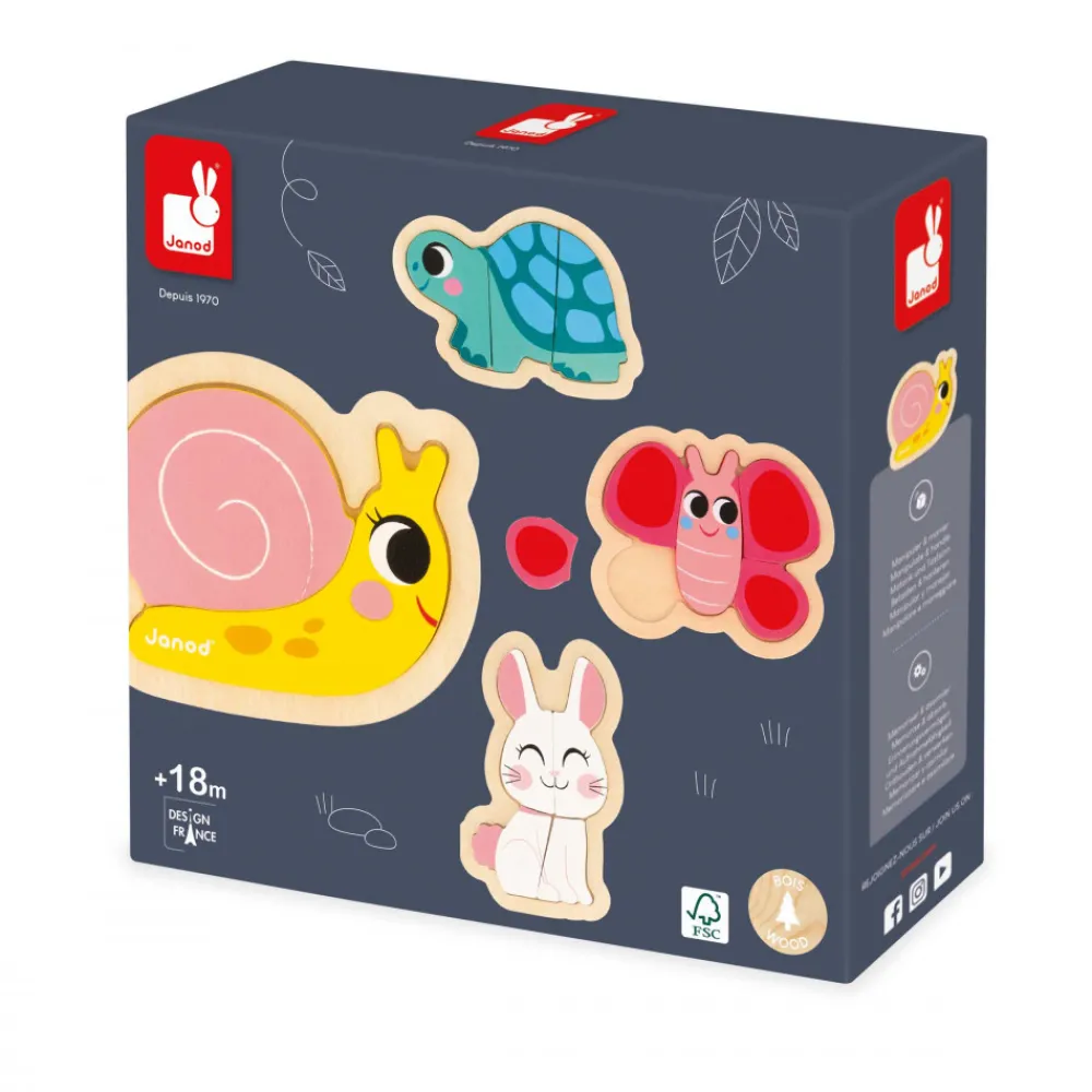 Janod Puzzles En Bois Premier Âge|Puzzles En Bois Premier Âge*4 Puzzles Evolutifs Jardin