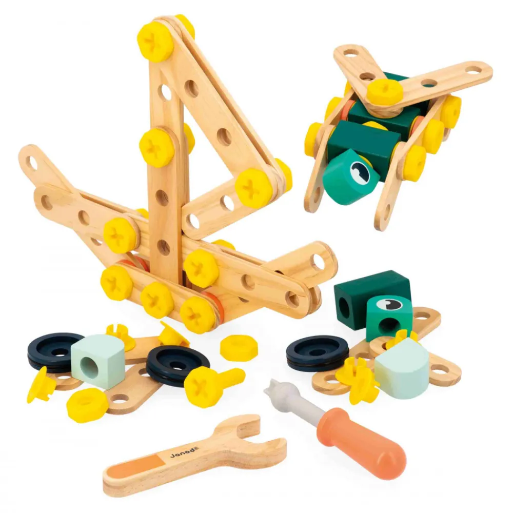 Janod Établis, Outils & Bricolage*Baril Brico'Kids 100 pièces (bois)
