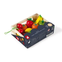 Janod Cuisines, Dinettes & Marchandes*Cagette de 12 fruits (bois)