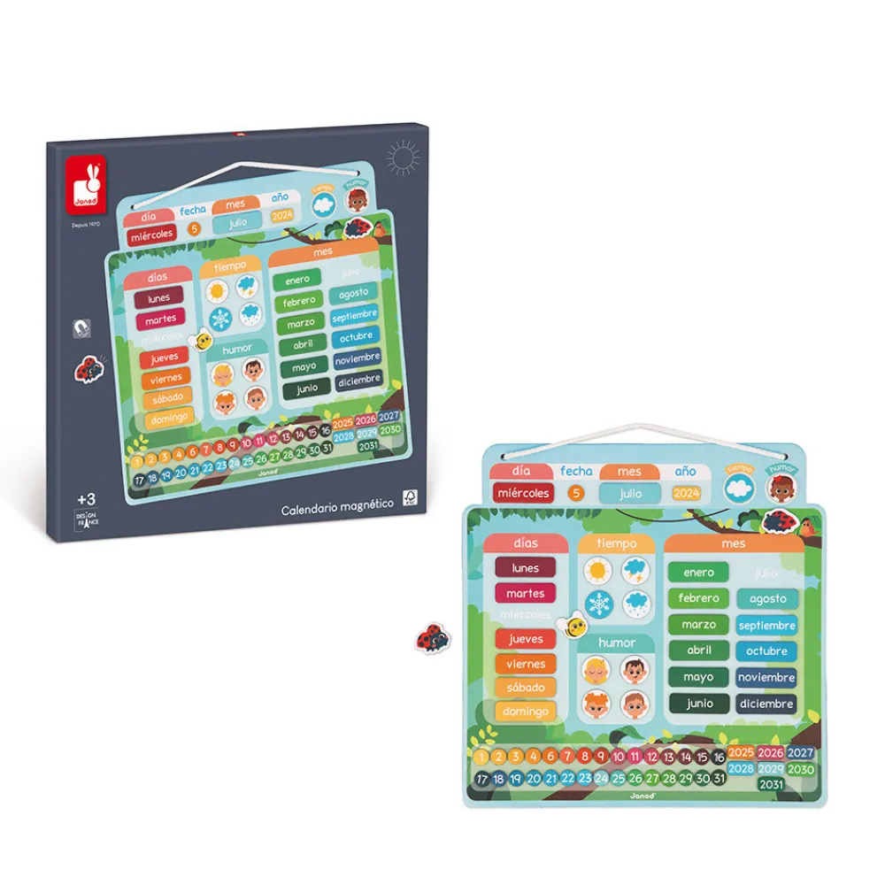 Janod Jeux Éducatifs Primaire|Jeux Éducatifs Maternelle*Calendrier Magnétique - Espagnol