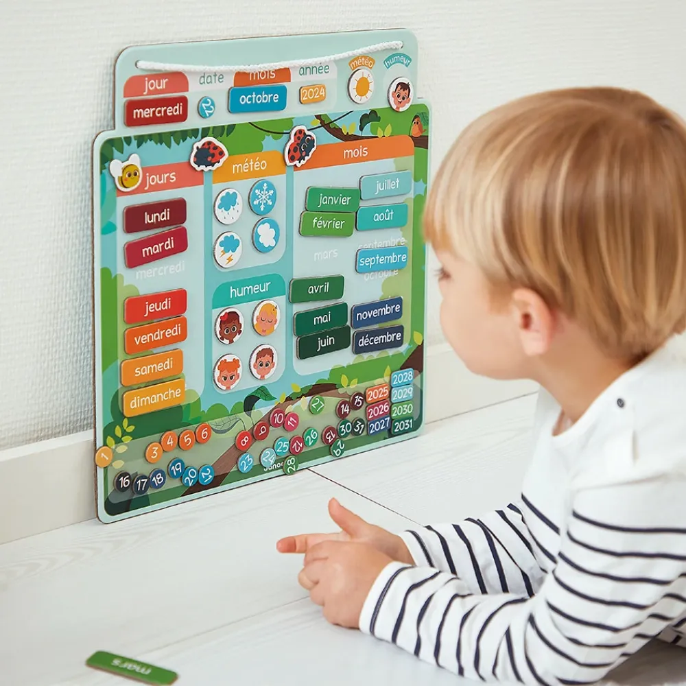Janod Jeux Éducatifs Primaire|Jeux Éducatifs Maternelle*Calendrier Magnétique - Français