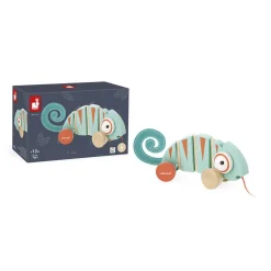 Janod Jouets À Promener & À Pousser*Caméléon à Tirer Tropik