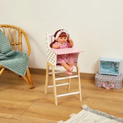 Janod Accessoires Poupons, Poupées & Ménage*Chaise Haute Candy Chic (bois)