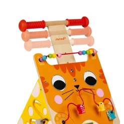 Janod Bouliers, Loopings & Panneaux D'Activités|Manipulation & Encastrement*Chariot Multi-Activités Chat (bois)
