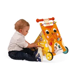 Janod Bouliers, Loopings & Panneaux D'Activités|Manipulation & Encastrement*Chariot Multi-Activités Chat (bois)