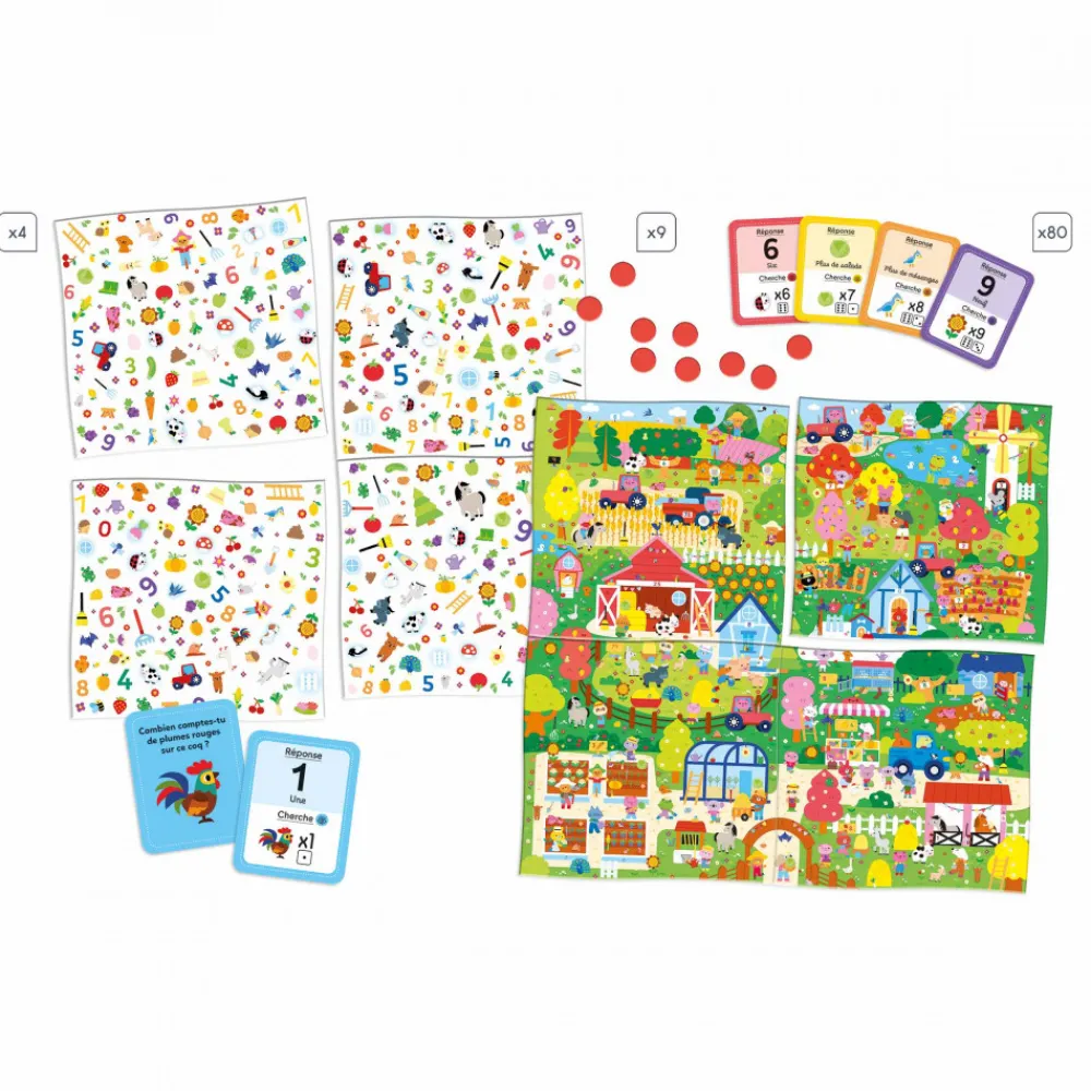 Janod Jeux De Mémoire & D'Associations|Jeux Éducatifs Maternelle*Cherche et Trouve les Chiffres