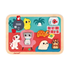 Janod Puzzles En Bois Premier Âge|Puzzles En Bois Premier Âge*Chunky Puzzle Animaux Familiers 7 pièces