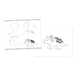 Janod Peinture Par Numéro & Coloriage*Coffret Créatif Dessin 20 Modèles Dinos