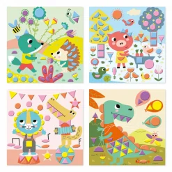 Janod Mosaïques & Gommettes*Coffret créatif Gommettes Géométriques - 3 ans