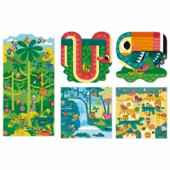 Janod Mosaïques & Gommettes*Coffret Créatif Gommettes et Décors Jungle - 5 ans