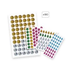 Janod Sable, Paillettes, Dorure & Strass|Mosaïques & Gommettes*Coffret Créatif Gros Strass - 3 ans