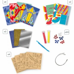 Janod Créations 3D|Sable, Paillettes, Dorure & Strass*Coffret Créatif Multiactivités Aventuriers de l'Air