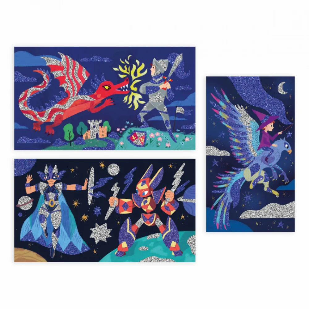 Janod Sable, Paillettes, Dorure & Strass|Collection "Les Ateliers Du Calme"*Coffret créatif Paillettes Héros