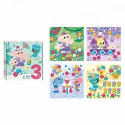Janod Mosaïques & Gommettes|Tampons & Papeterie*Coffret Créatif Pompons - 3 ans