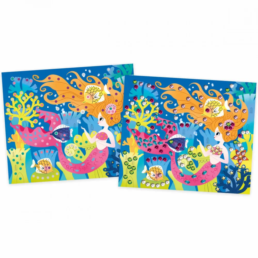 Janod Sable, Paillettes, Dorure & Strass|Collection "Les Ateliers Du Calme"*Coffret Créatif Sequins à Coller Sirènes