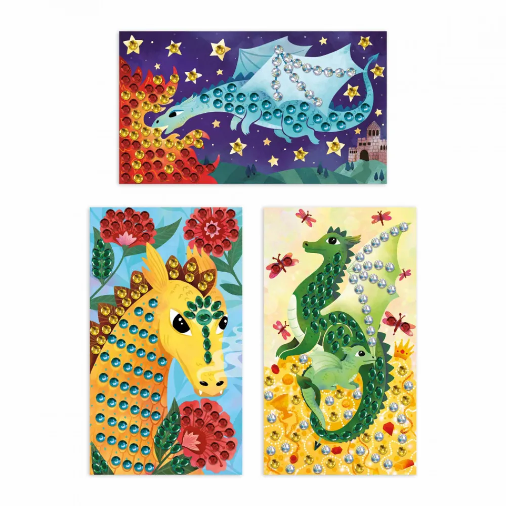 Janod Sable, Paillettes, Dorure & Strass|Collection "Les Ateliers Du Calme"*Coffret Créatif Sequins à Coller Dragons