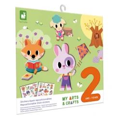 Janod Mosaïques & Gommettes*Coffret Créatif Stickers Epais Repositionnables - 2 ans
