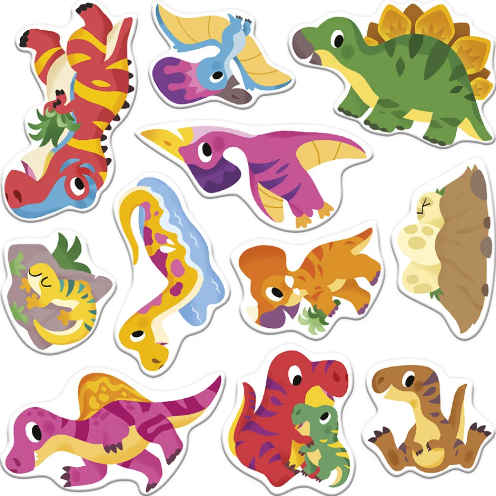 Janod Mosaïques & Gommettes*Coffret Créatif Stickers Epais Repositionnables Dinos - 2 ans