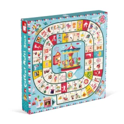 Janod Jeux De Parcours|Jeux Éducatifs Primaire*Coffret multi jeux carrousel (bois et carton)