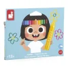 Janod Peinture Par Numéro & Coloriage*Crayons de Cire x12