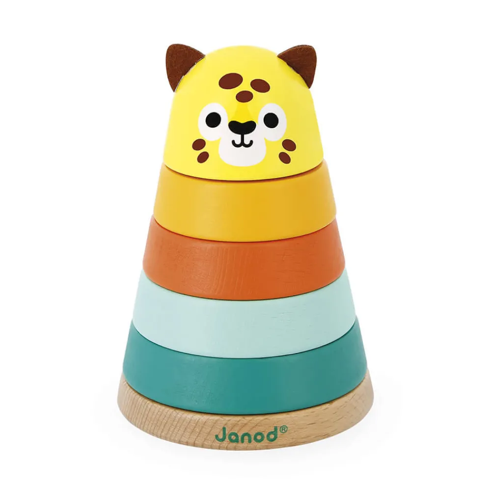 Janod Formes & Couleurs|Cubes & Pyramides*Empilable Jaguar Tropik