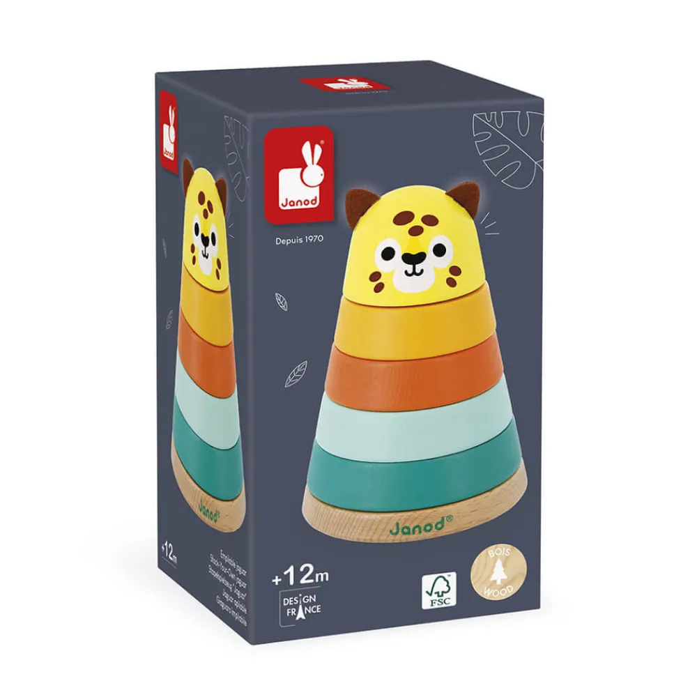 Janod Formes & Couleurs|Cubes & Pyramides*Empilable Jaguar Tropik