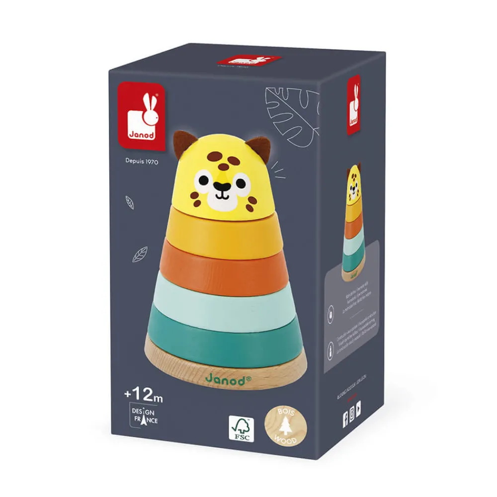 Janod Formes & Couleurs|Cubes & Pyramides*Empilable Jaguar Tropik