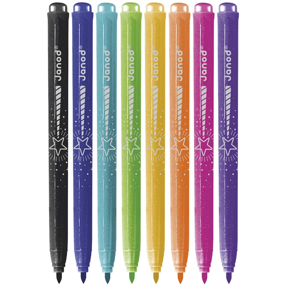 Janod Peinture Par Numéro & Coloriage*Feutres Pailletés x8