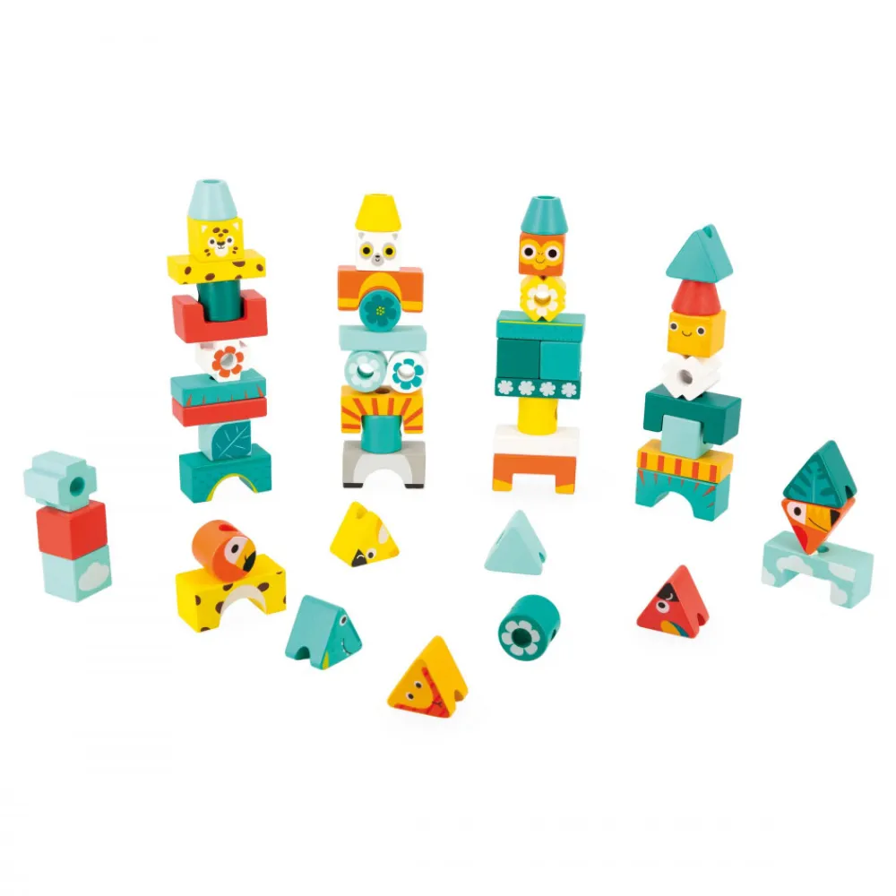 Janod Jeux De Mémoire & D'Associations|Jeux Éducatifs Maternelle*Jeu Totem Tropik