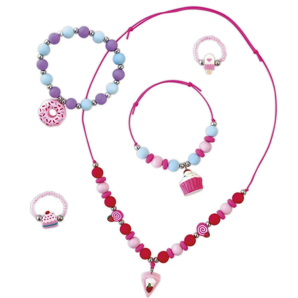 Janod Collection "Les Ateliers Bijoux" & Les Perles*Kit Créatif - 5 Bijoux Gourmandises à Créer