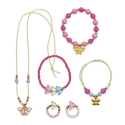 Janod Collection "Les Ateliers Bijoux" & Les Perles*Kit Créatif - 6 Bijoux Jolis Papillons Magic Fairies