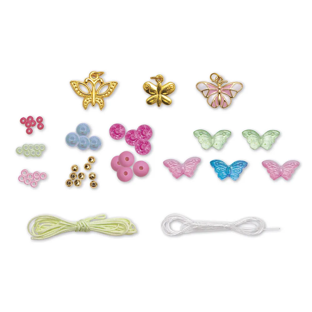 Janod Collection "Les Ateliers Bijoux" & Les Perles*Kit Créatif - 6 Bijoux Jolis Papillons Magic Fairies
