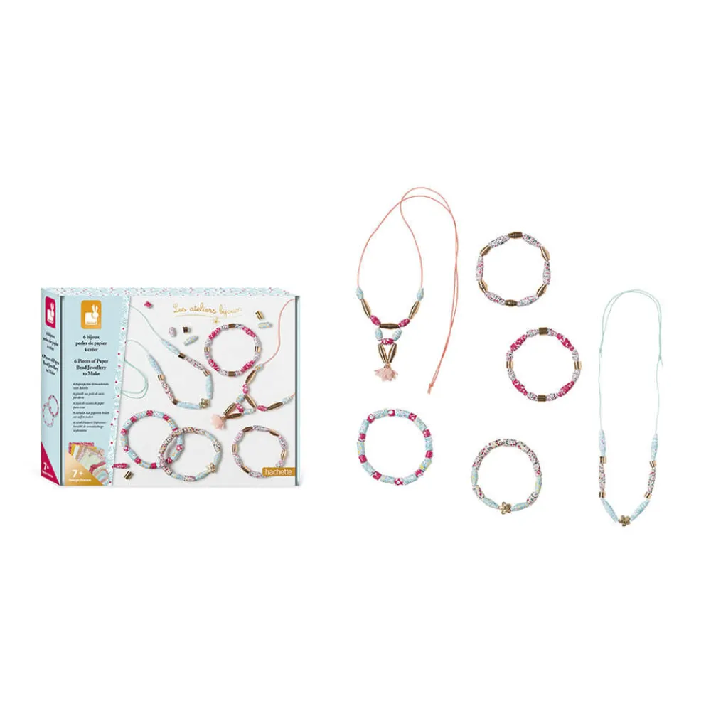 Janod Collection "Les Ateliers Bijoux" & Les Perles*Kit Créatif - 6 bijoux Perles de Papier à Créer
