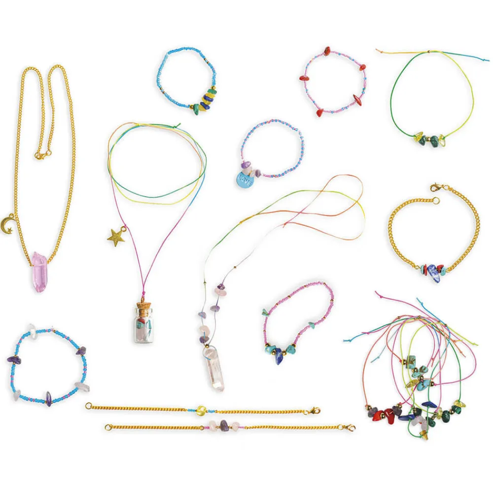 Janod Collection "Les Ateliers Bijoux" & Les Perles*Kit Créatif - 16 Bijoux Pierre Porte-Bonheur à Créer