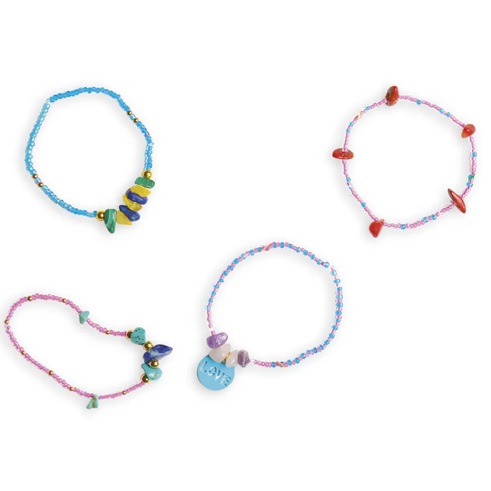 Janod Collection "Les Ateliers Bijoux" & Les Perles*Kit Créatif - 16 Bijoux Pierre Porte-Bonheur à Créer