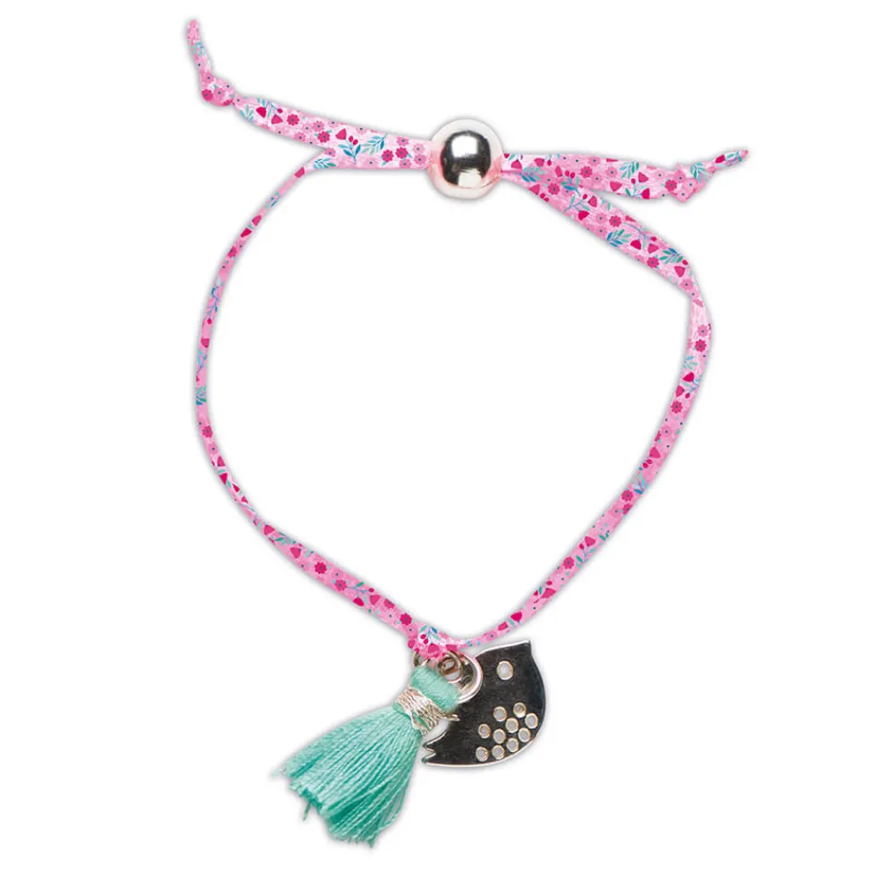 Janod Collection "Les Ateliers Bijoux" & Les Perles*Kit Créatif - 3 Bijoux Rubans à Fleurs à Créer