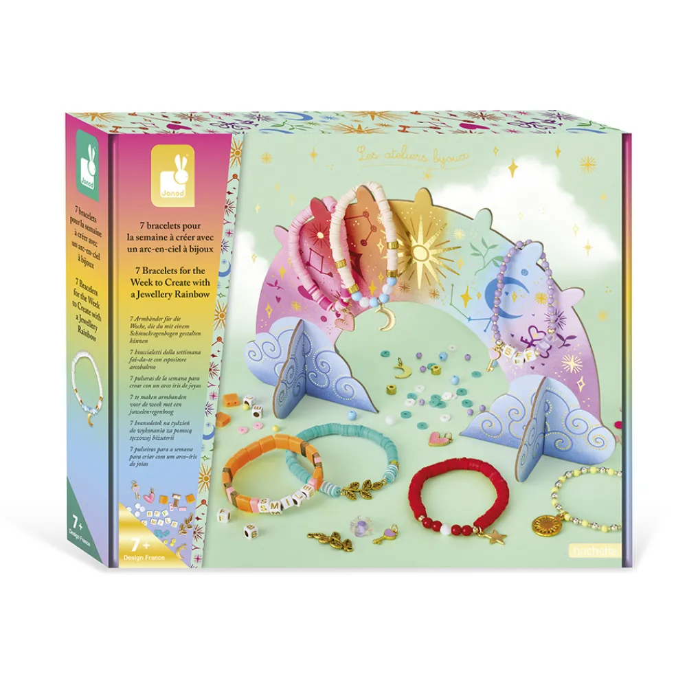Janod Collection "Les Ateliers Bijoux" & Les Perles*Kit Créatif - 7 Bracelets pour la Semaine à Créer