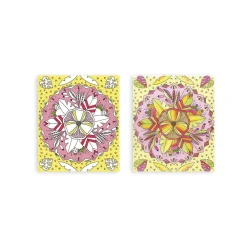 Janod Peinture Par Numéro & Coloriage*Kit Créatif - 4 Tableaux Peinture Arc-en-Ciel Mandala