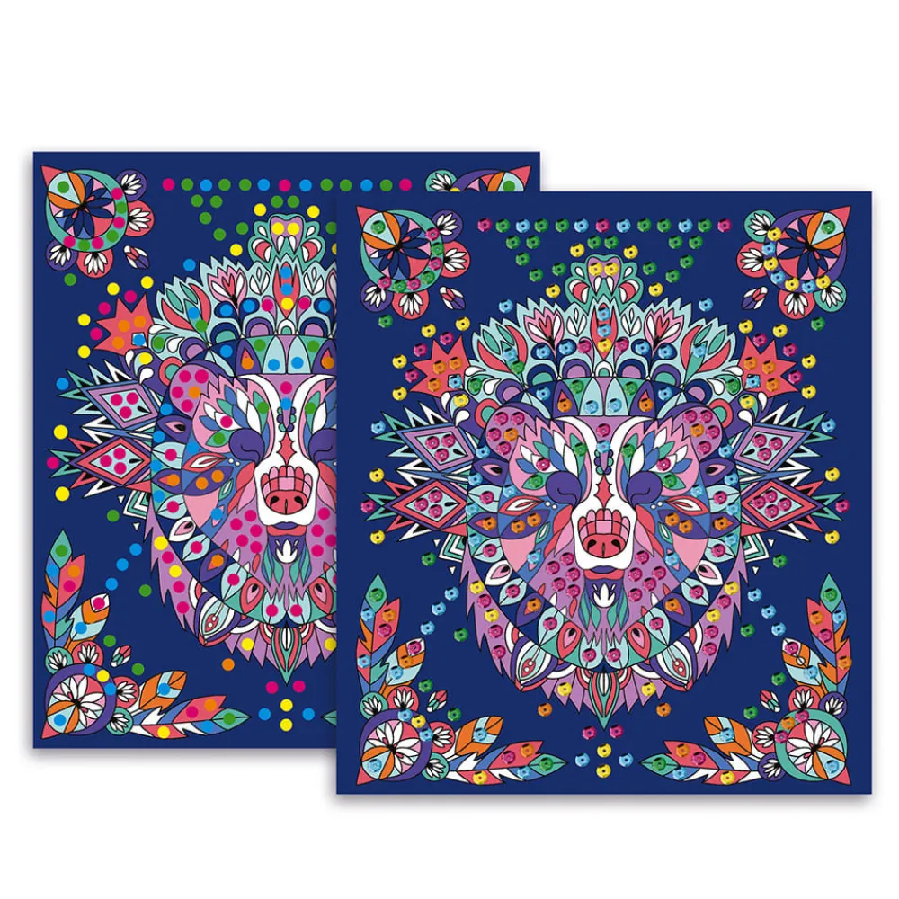 Janod Créations 3D|Peinture Par Numéro & Coloriage*Kit Créatif - Coffret Multi-Activités 17 Réalisations Animaux