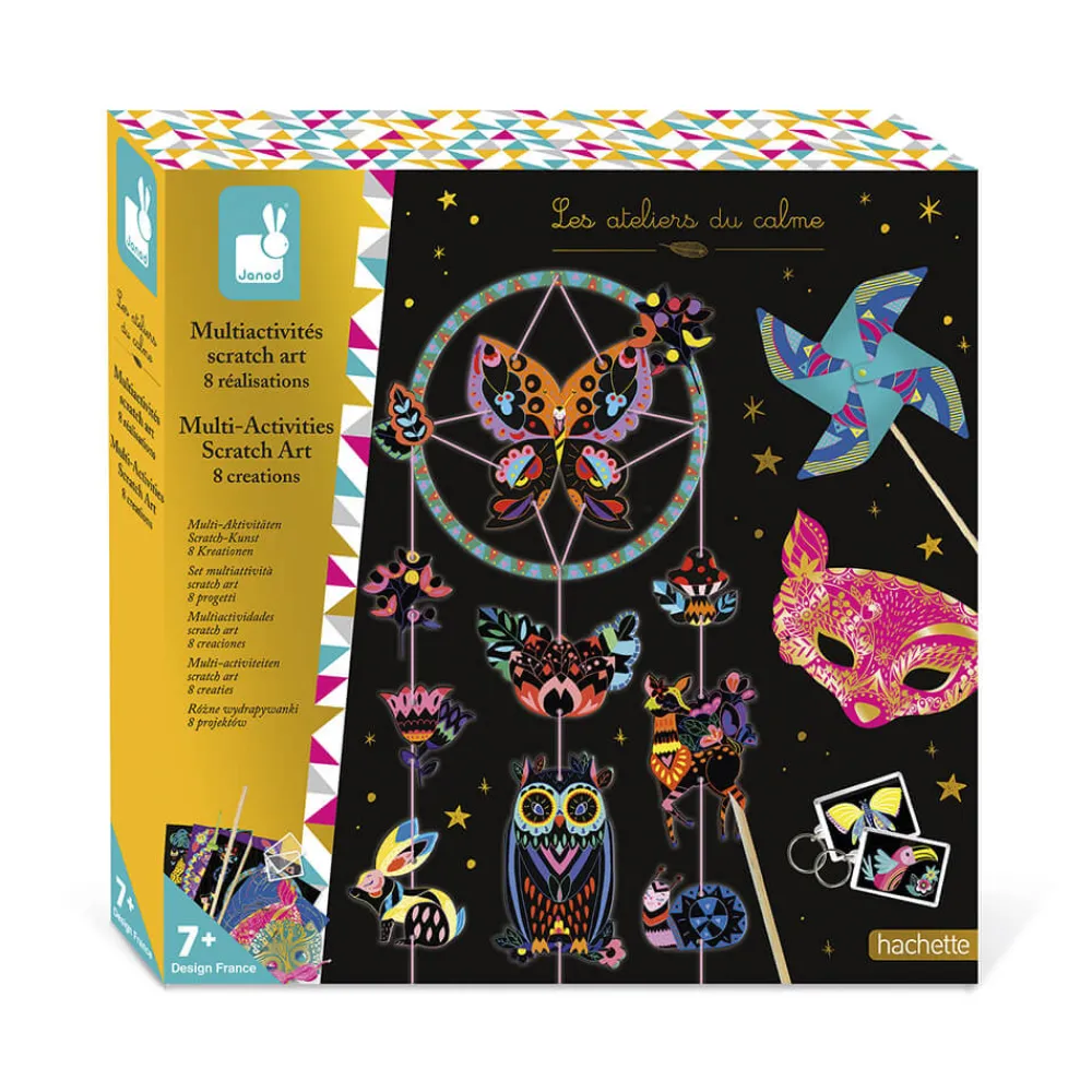 Janod Collection "Les Ateliers Du Calme"|Cartes À Gratter*Kit Créatif - Coffret Multi-Activités Scratch Art