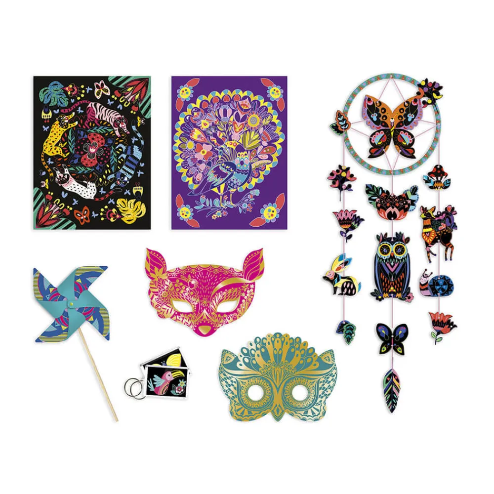 Janod Collection "Les Ateliers Du Calme"|Cartes À Gratter*Kit Créatif - Coffret Multi-Activités Scratch Art