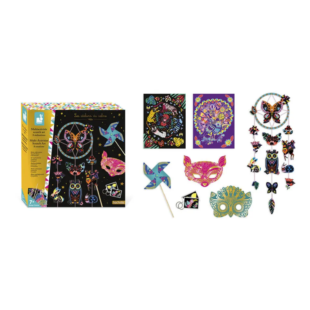 Janod Collection "Les Ateliers Du Calme"|Cartes À Gratter*Kit Créatif - Coffret Multi-Activités Scratch Art