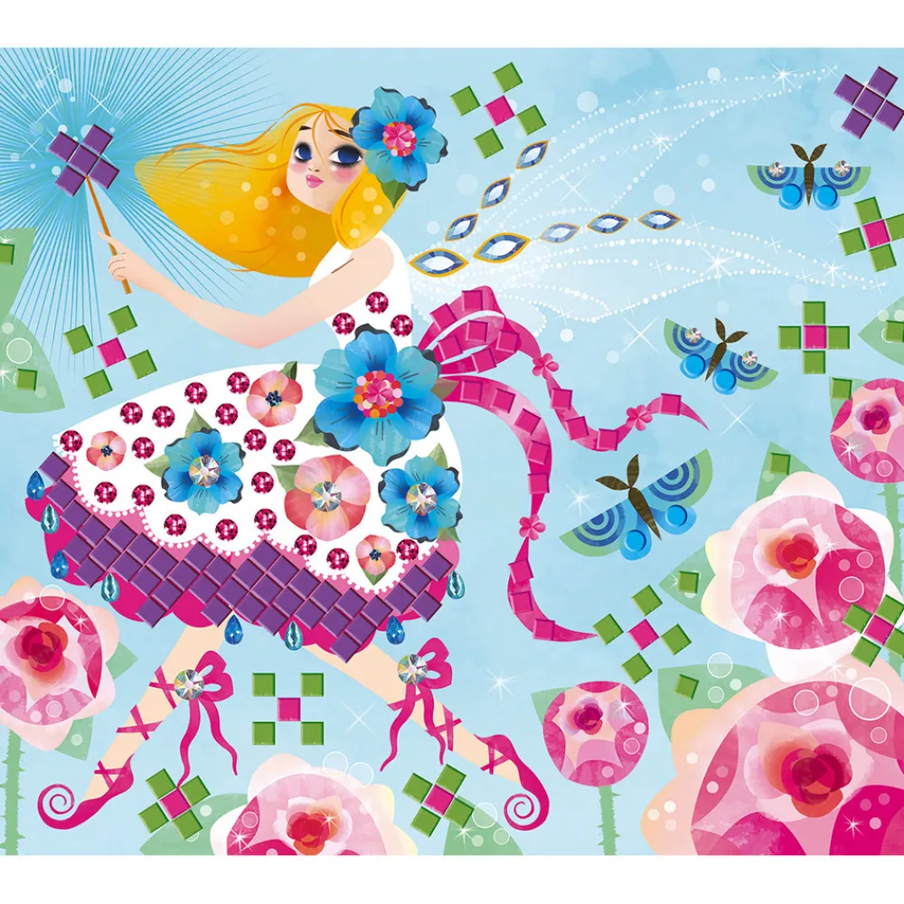 Janod Créations 3D|Sable, Paillettes, Dorure & Strass*Kit Créatif - Coffret Multi-Activités 11 Décos Girly