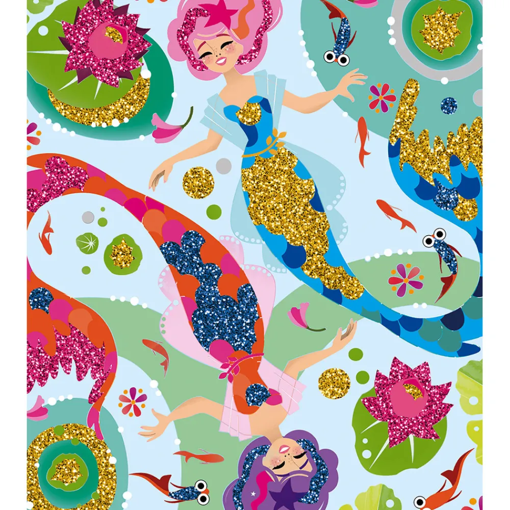 Janod Créations 3D|Sable, Paillettes, Dorure & Strass*Kit Créatif - Coffret Multi-Activités 11 Décos Girly